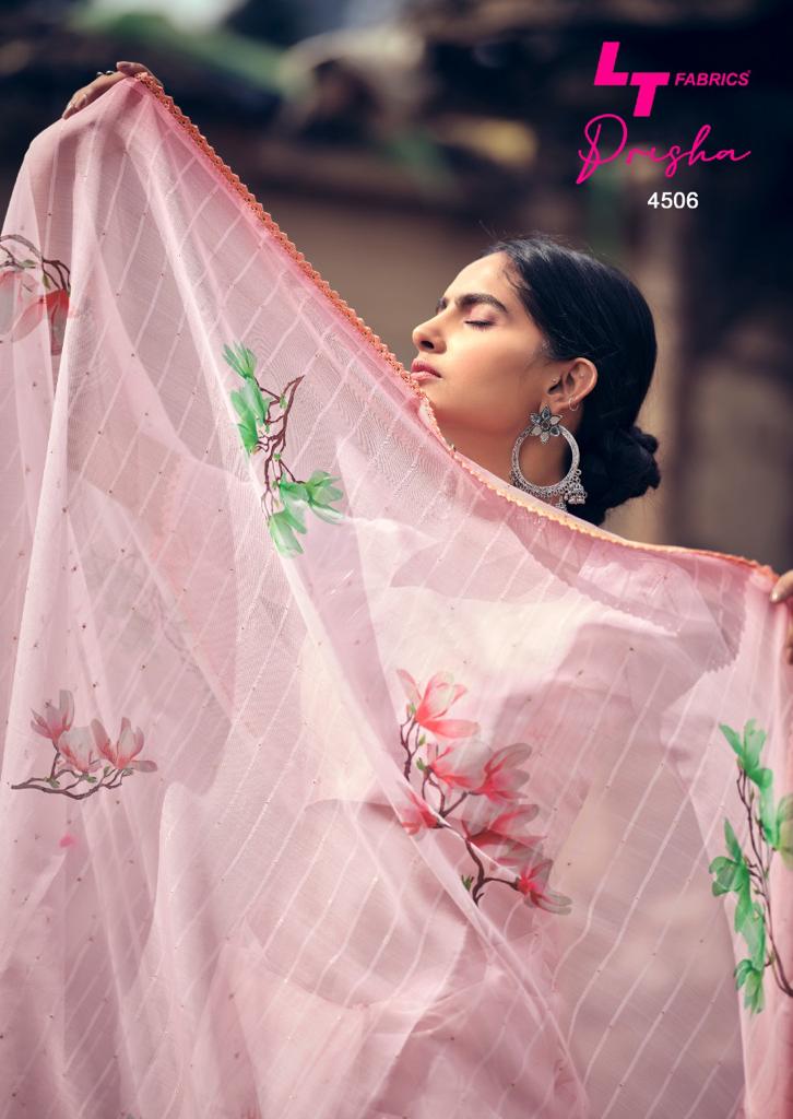 Lt Prisha Ethnic Wear Organza Silk Designer Printed Saree Collection
