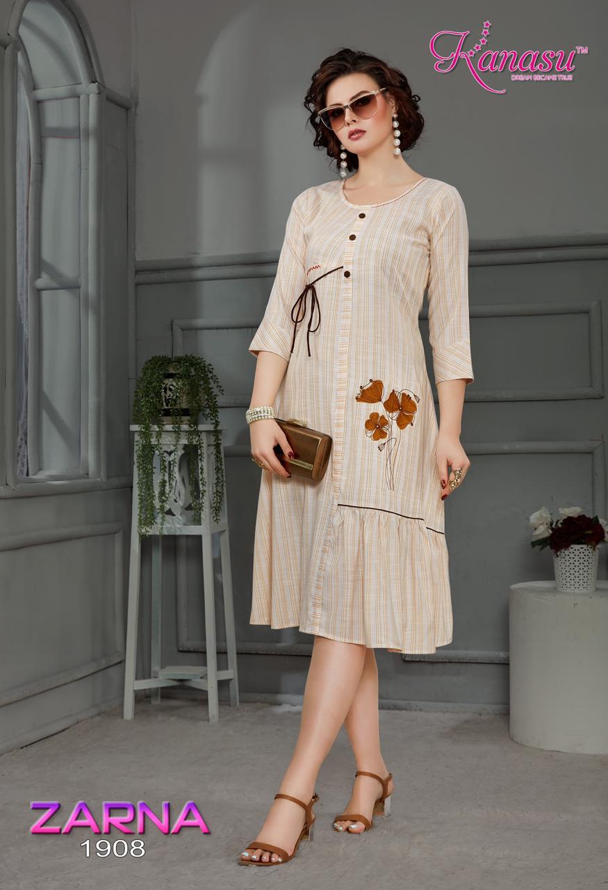 Kanasu Zarna Latest Designer Short Anarkali Kurtis Collection 