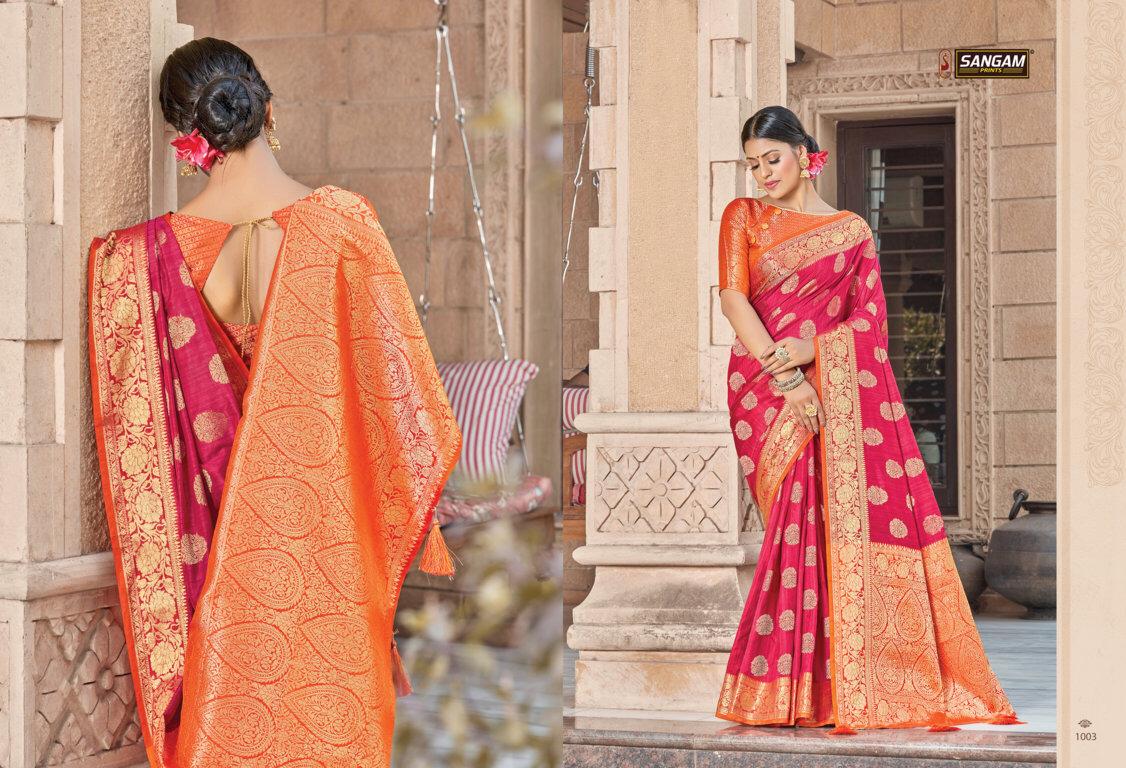 SANGAM VIRANGANA Latest Fancy Designer Party Wear Pure Silk Saree Collection