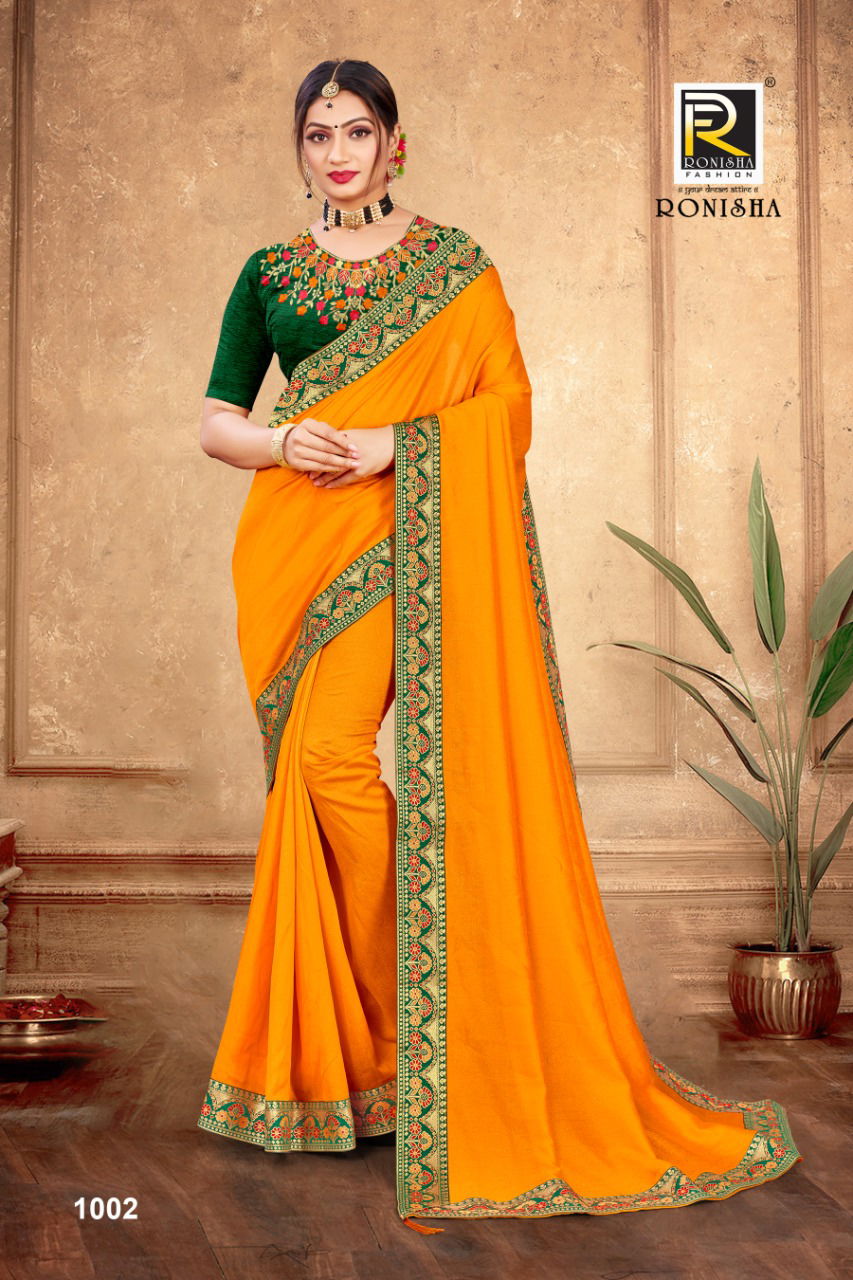 Ronisha Mastani Fancy Designer Festive Wear Vichitra Silk Saree Collection