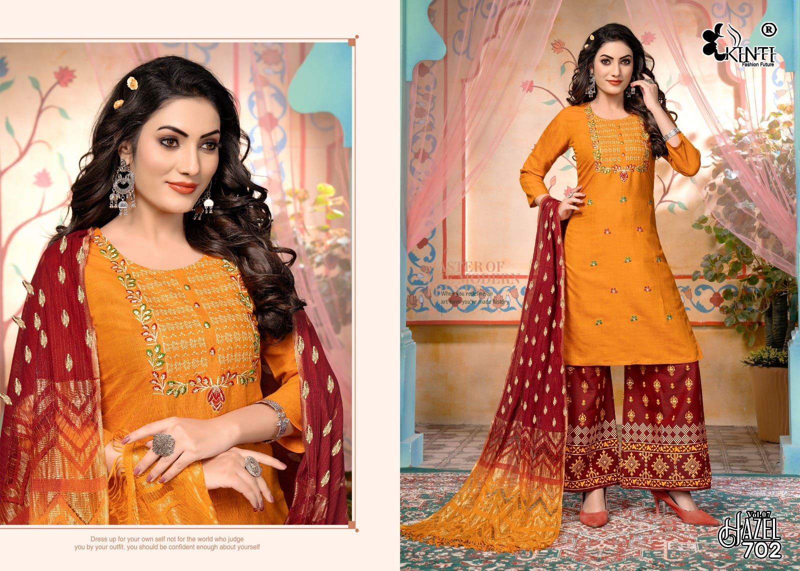 Hazel Volume 7 by Kinti Top Plazo and Duptta set
