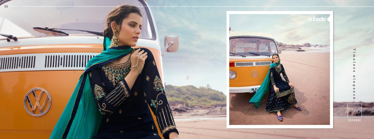 ZUBEDA DREAM ATTIRE Latest fancy Wedding Wear Heavy Embroidery Work Real Georgette salwar suit Collection