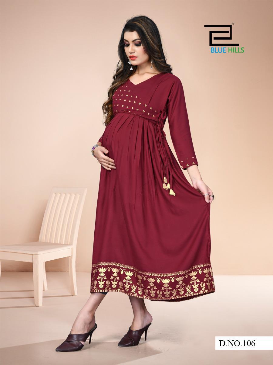 Blue Hills Badhai Ho Designer Ethnic Wear Long Printed Rayon Kurti Collection
