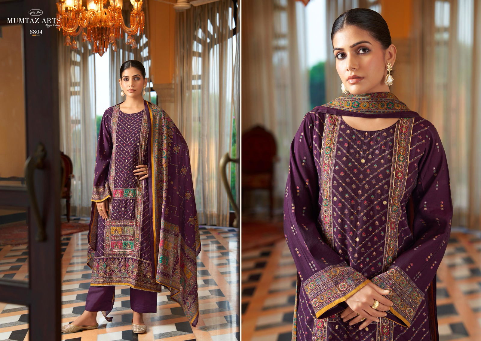 Rang Munch by Mumtaz Viscose Foil Printed Dress Material Wholesale Online
