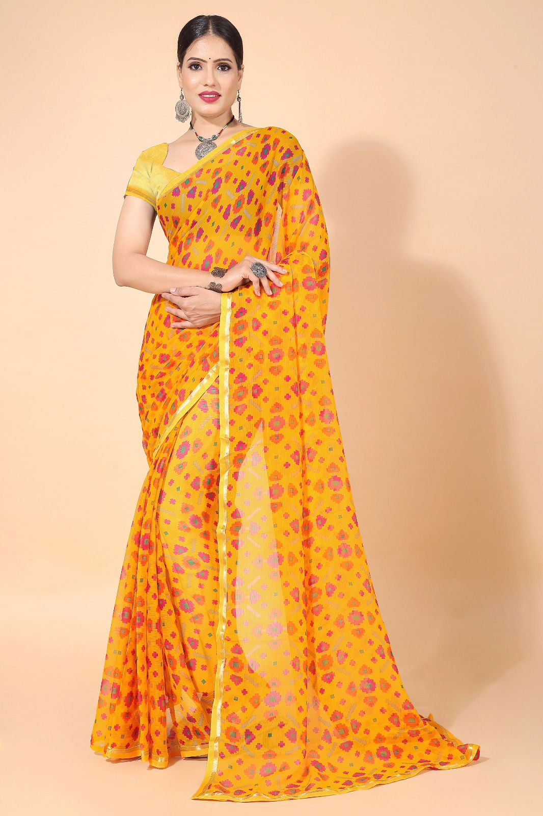 Swati Synthetic Daily Wear Chiffon Printed Sarees Catalog