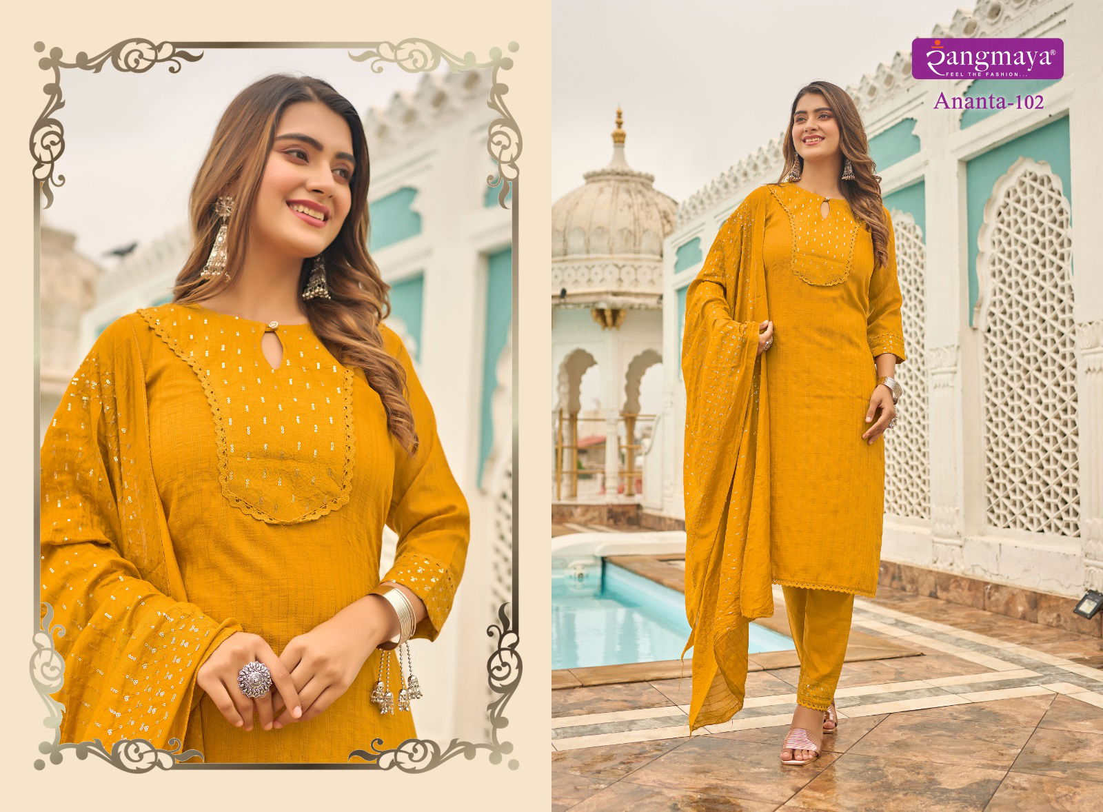 Ananta By Rangmaya Bombay Imported Kurti With Bottom Dupatta
