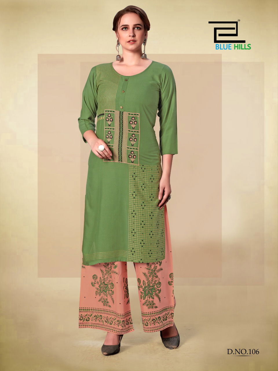 Blue Hills Dream 8 Latest Casual Wear Embroidery Work Heavy Rayon Kurtis With Plazzo Collection 