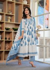 Naisha K 292 Anarkali Cotton Printed Kurti With Pant Dupatta Wholesale In India
