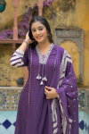 Naisha K 143 Cotton Fancy Neck Kurti Bottom With Dupatta Online Wholesale
