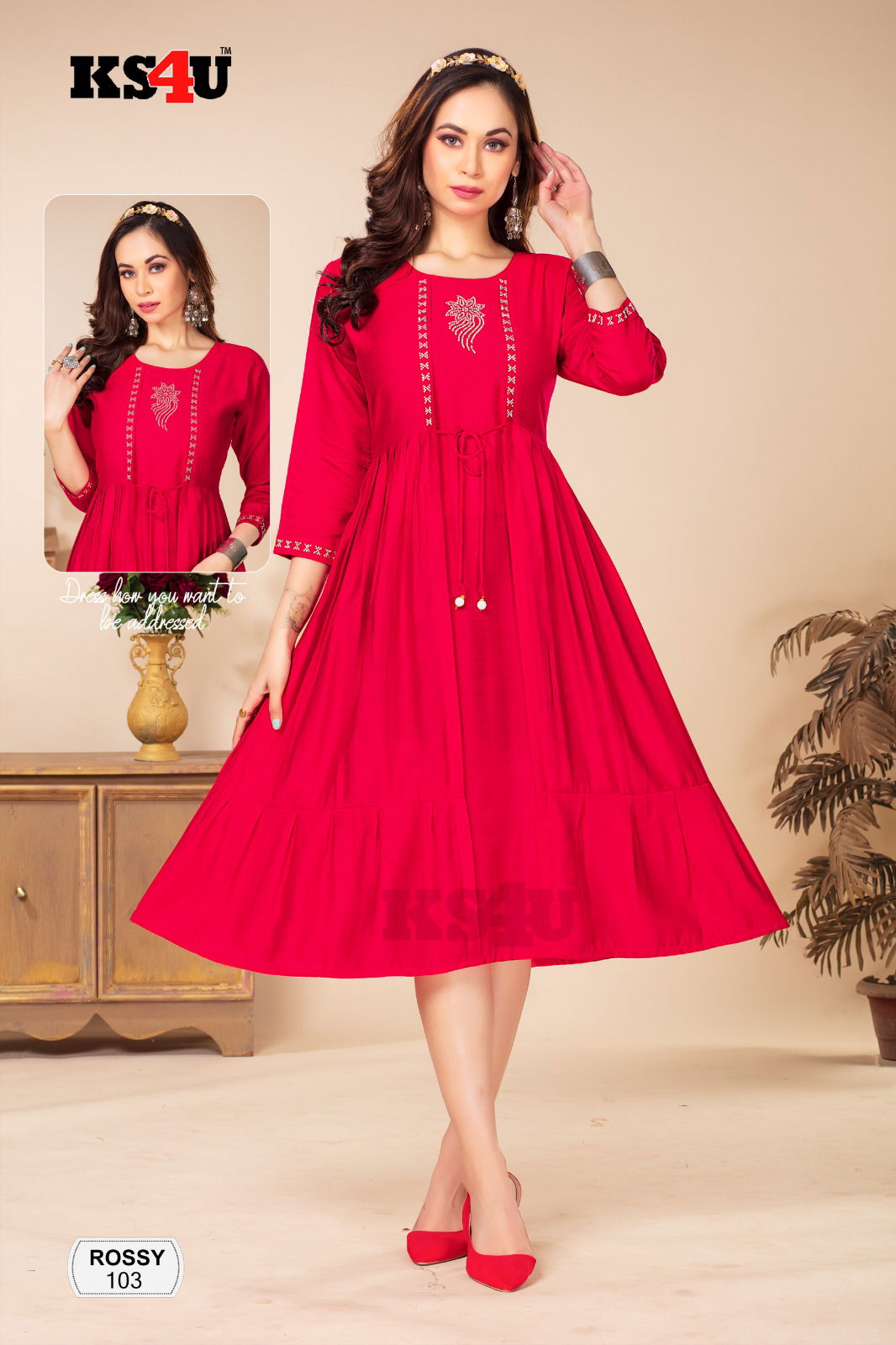 Rossy By Ks4u Plain Designer Anarakali Kurti Wholesale Price In Surat
