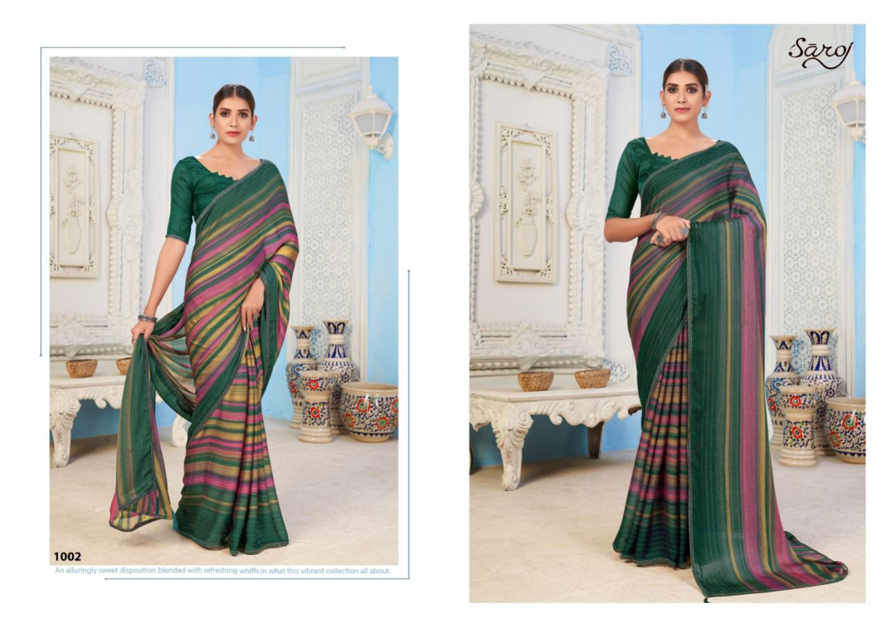 Saroj Naazia Fancy Casual Daily Wear Georgette Printed Saree Collection