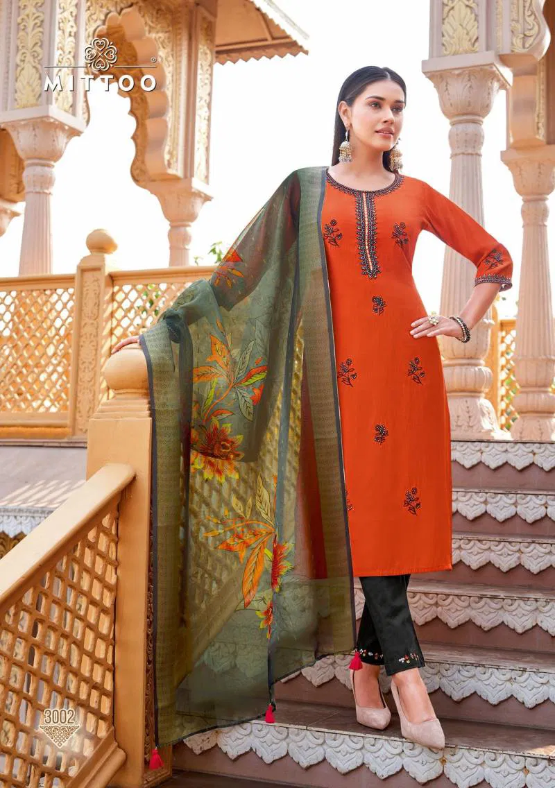 Aayushi By Mittoo Viscose Silk Kurti With Bottom Dupatta Wholesale Online