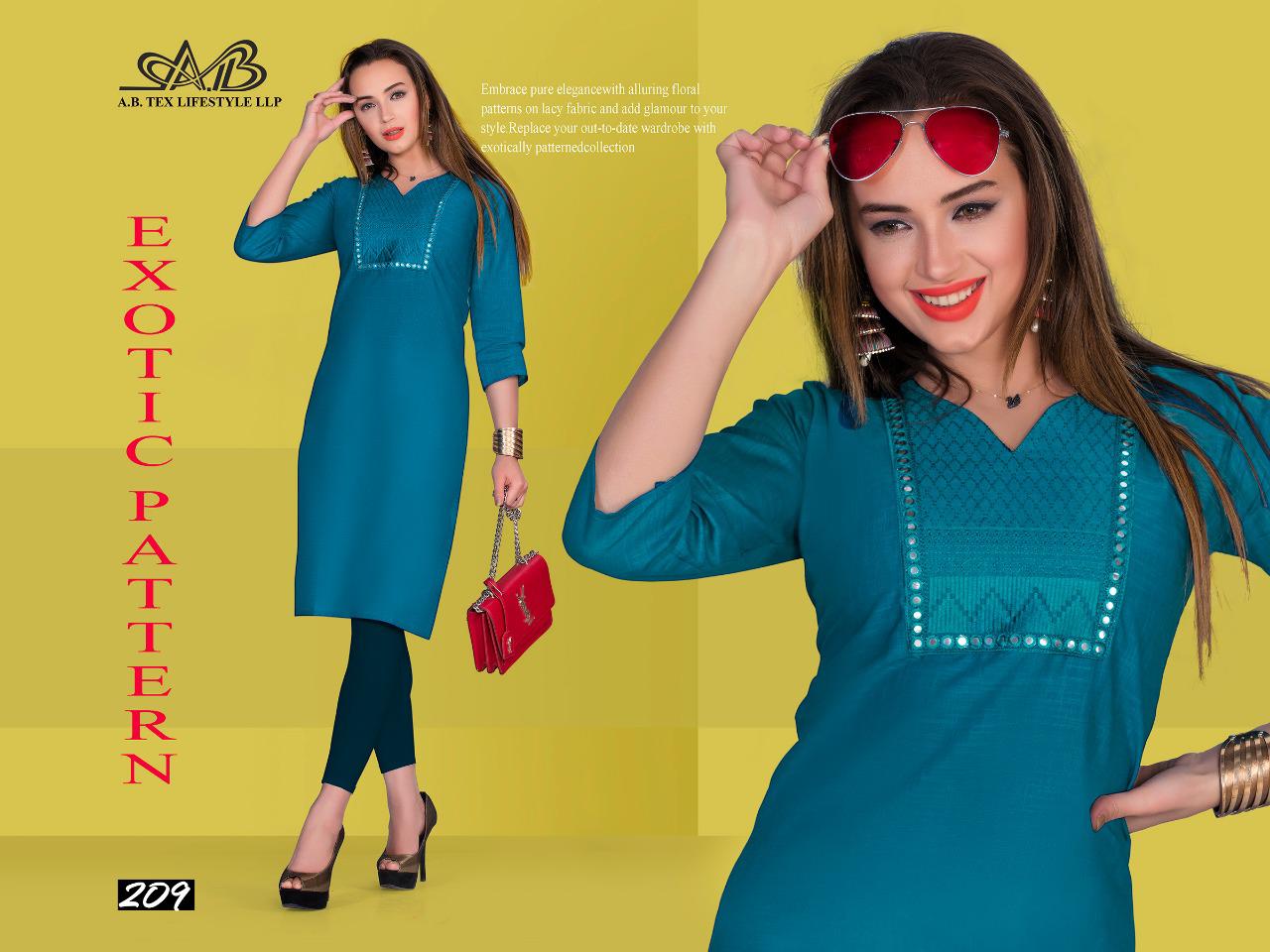 Ab Dhani 1 Designer Regular Wear Neck Work Cotton Slub Pure Kurti Collection
