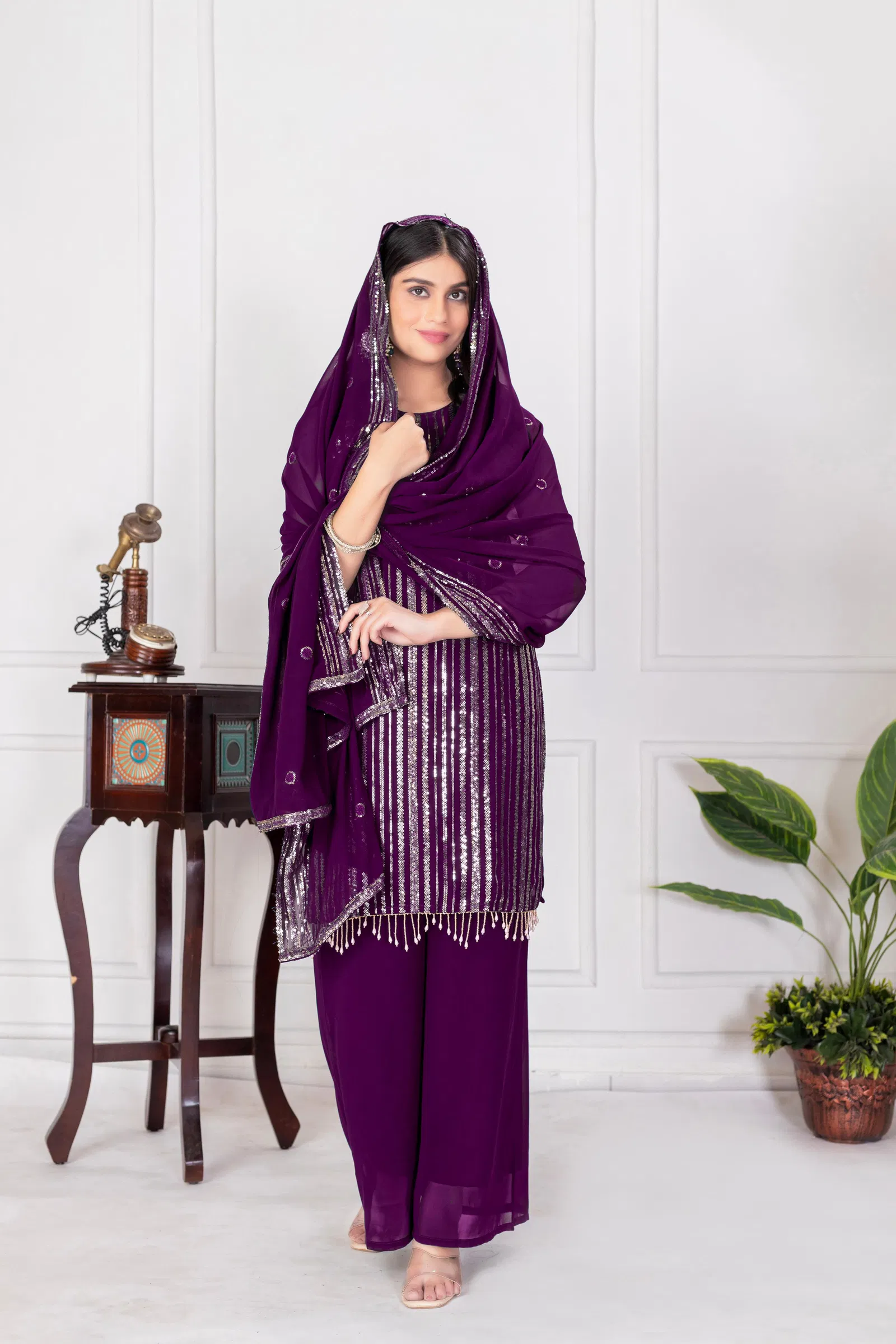 Tt 006 A to D Georgette Embroidery Readymade Suits Wholesalers In Delhi