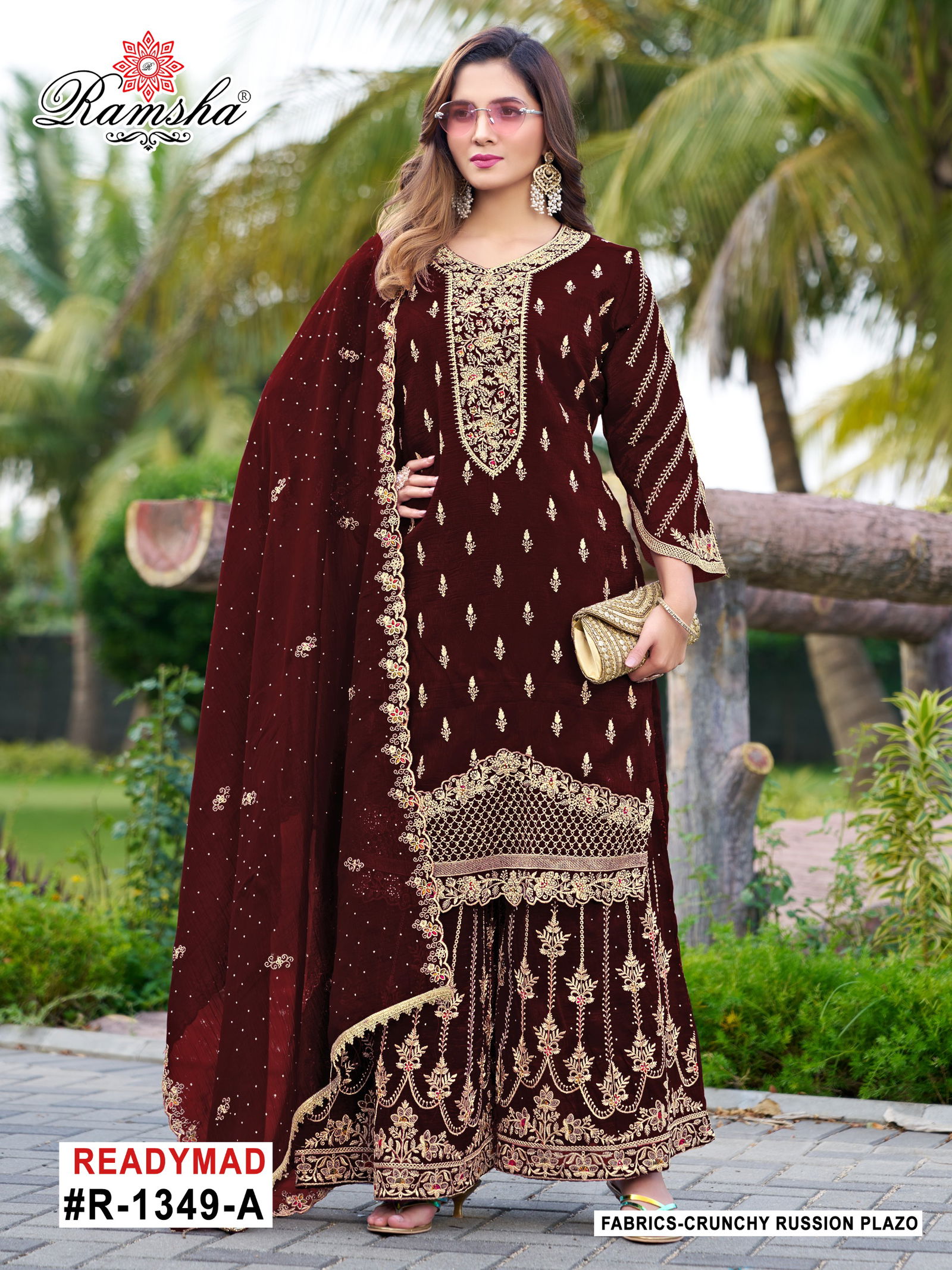 R 1349 Nx By Ramsha Crunchy Pakistani Readymade Suits Wholesale In India