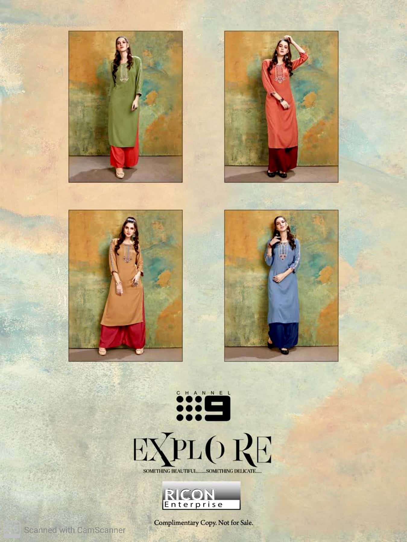 C9 Polite Latest Casual Wear Designer Rayon Slub with Fancy Embroidery Sleeves Work Kurti With Bottom Collection 