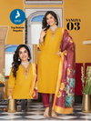 Vanijya By Kaya Vertican Doby Kurti With Bottom Dupatta Wholesale Market In Surat