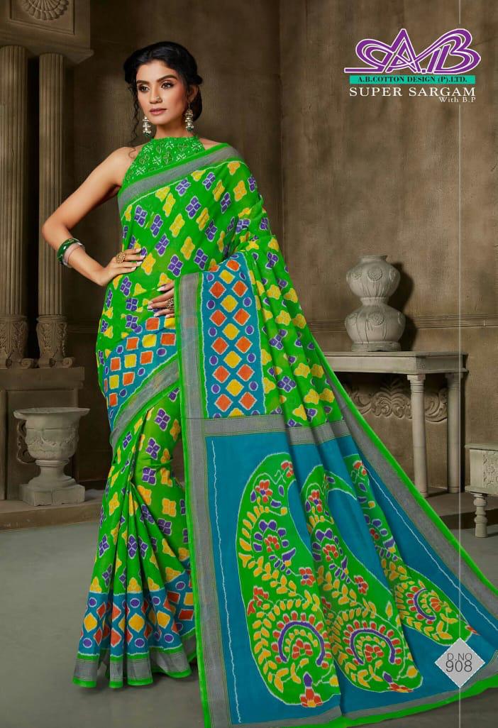 A.B Super Sargam Latest Regular Wear Cotton weaving Designer Printed Sarees Collection