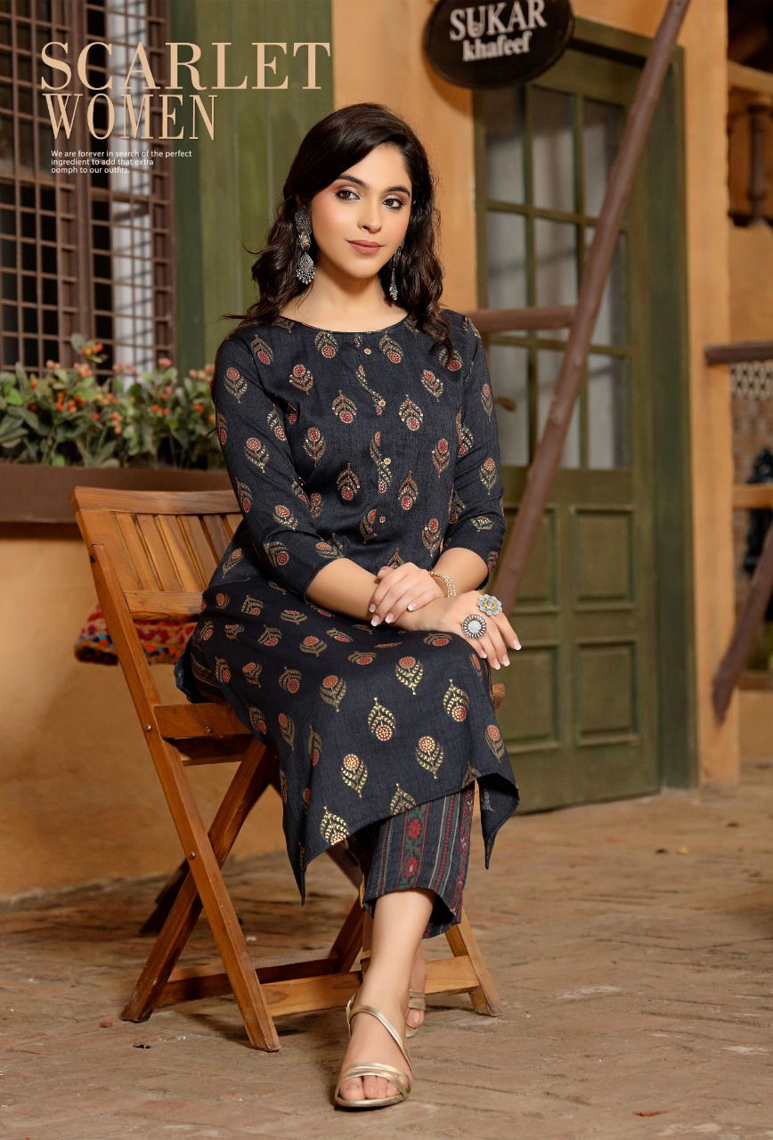 Hiva Aurika Latest Fancy Wear Rayon Designer Kurti With Bottom Collection