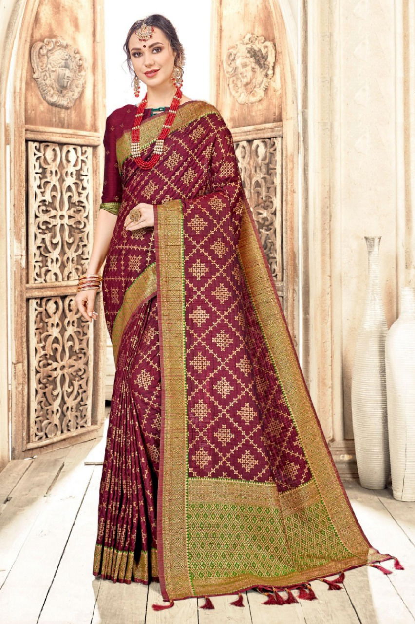 Latest Designer Party Wear Bhagalpuri Saree Collection