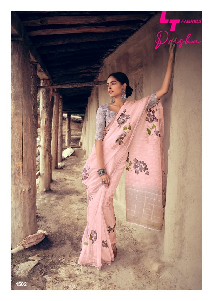 Lt Prisha Ethnic Wear Organza Silk Designer Printed Saree Collection
