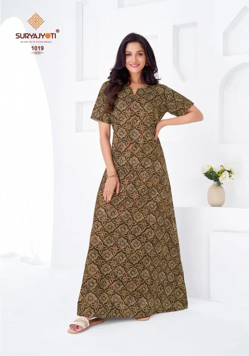 Pearl Vol 1 By Suryajyoti Cotton Printed Nighty Gown Wholesale Market In Surat