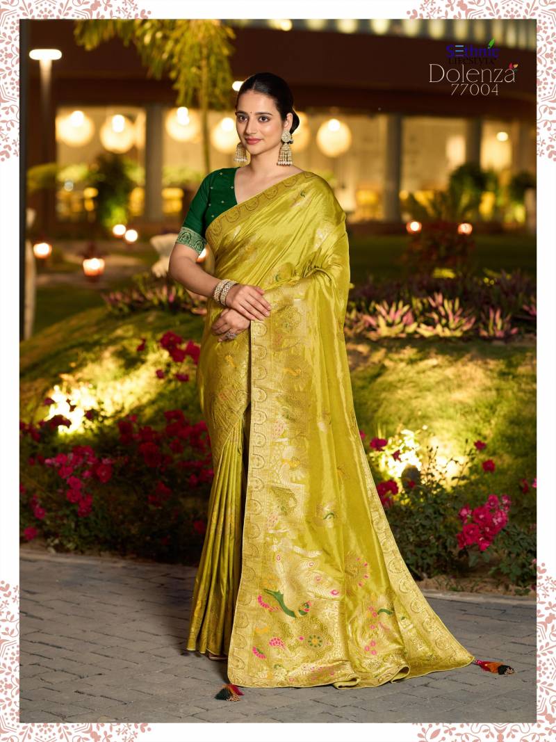 Dolenza By Sethnic Dola Silk Triple Meenakari Saree Wholesale Shop In Surat
