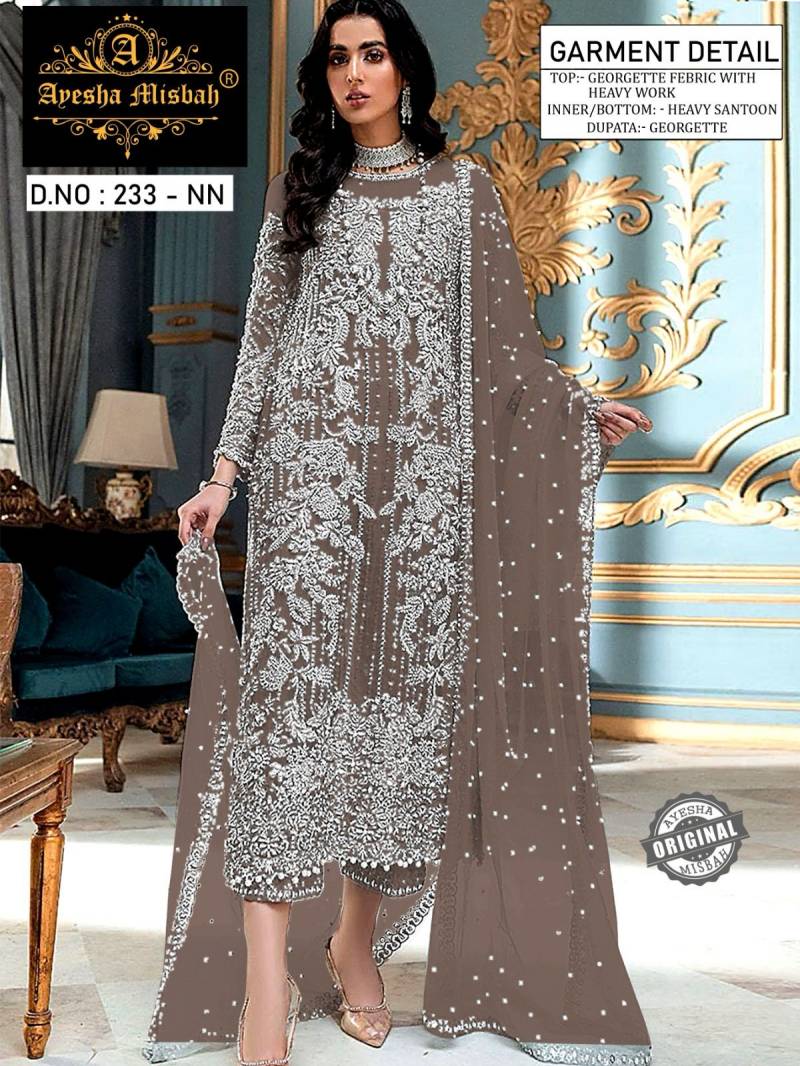 Ayesha Misbah 233 M To R Georgette Pakistani Salwar Kameez Best Wholesale Shop In Surat