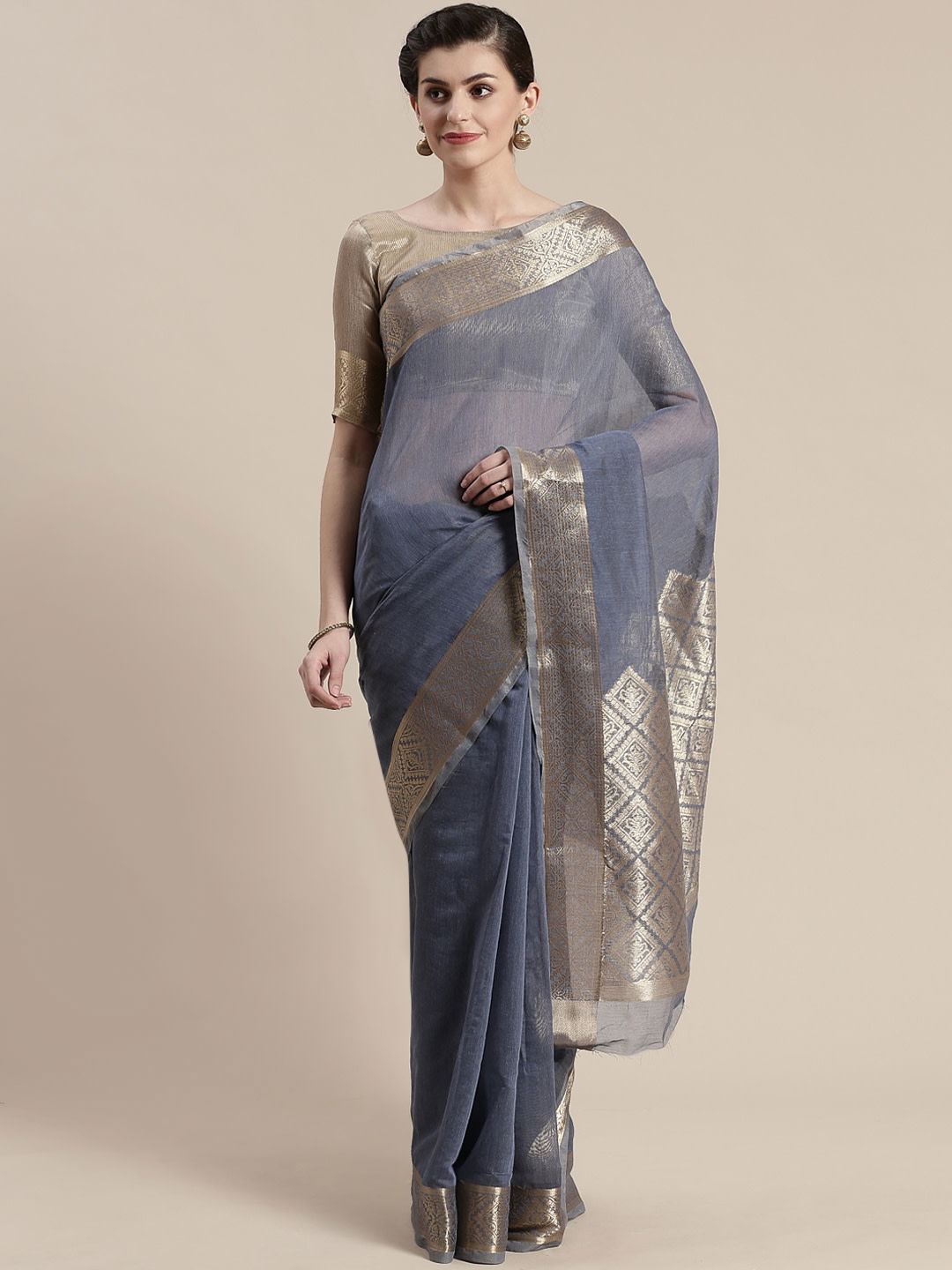 Sidnaz 1 Linen Blend Festive Wear Georgette Saree