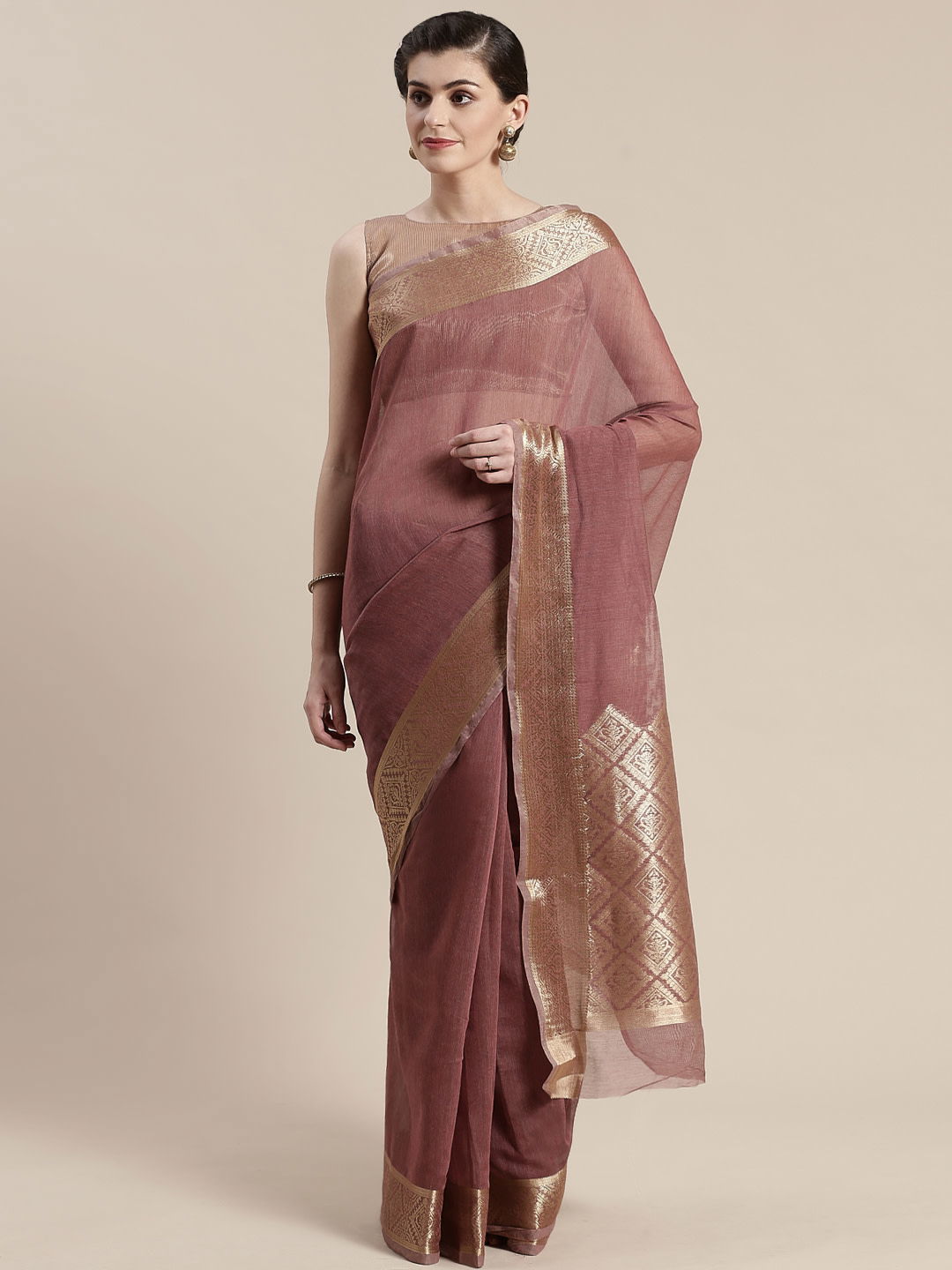 Sidnaz 1 Linen Blend Festive Wear Georgette Saree