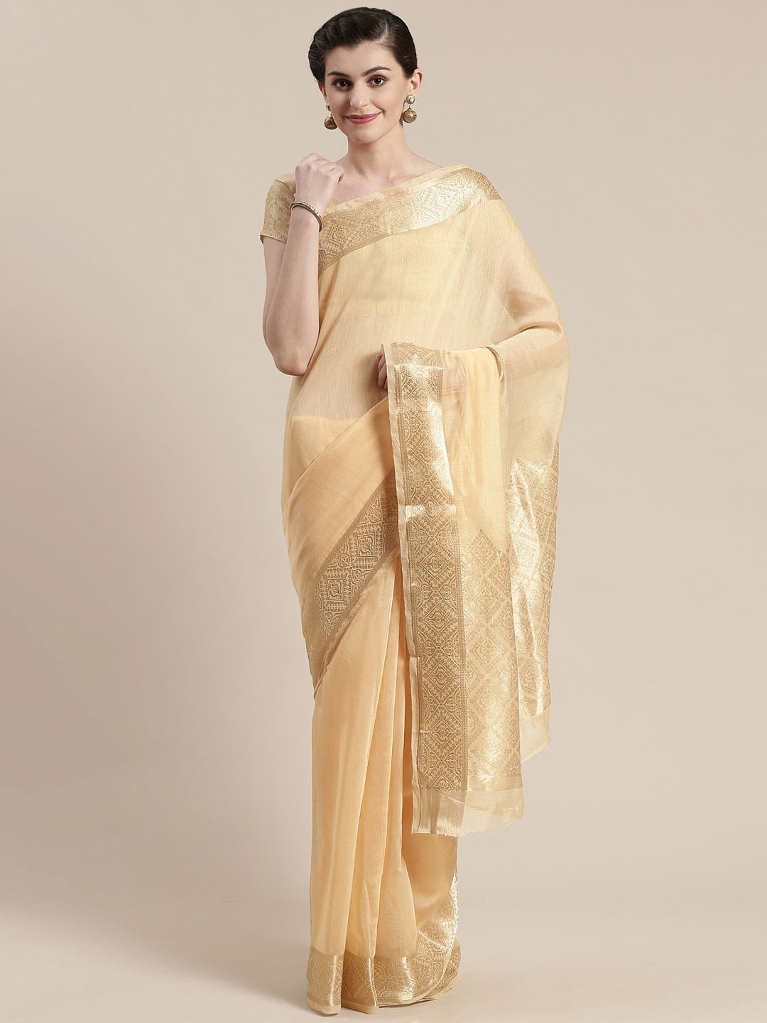 Sidnaz 2 Linen Blend Festive Wear Georgette Saree