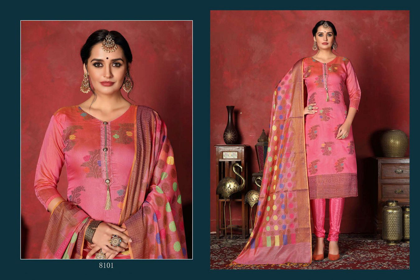 Dwija Pankhuri Heavy Silk Designer Dress Material