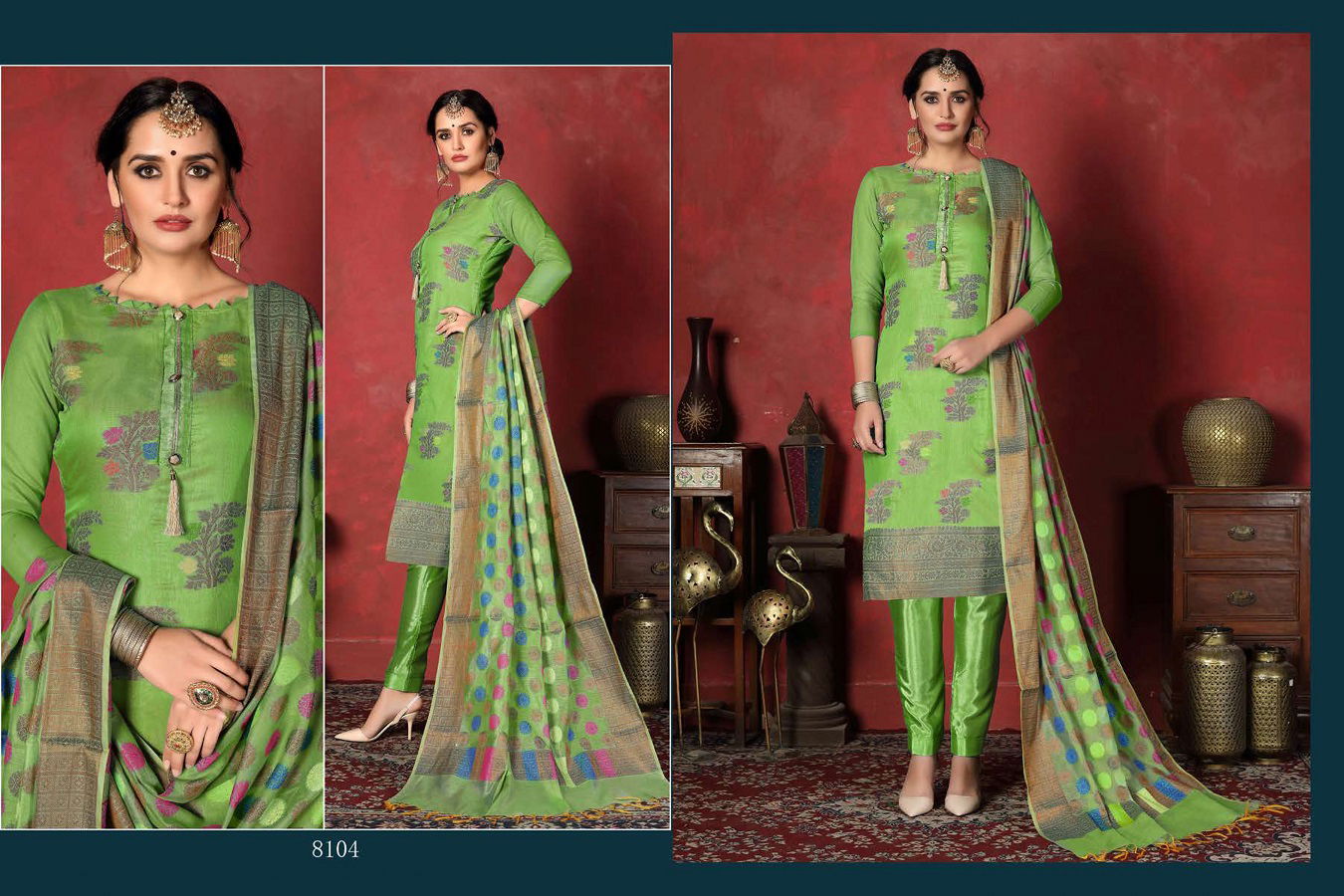 Dwija Pankhuri Heavy Silk Designer Dress Material