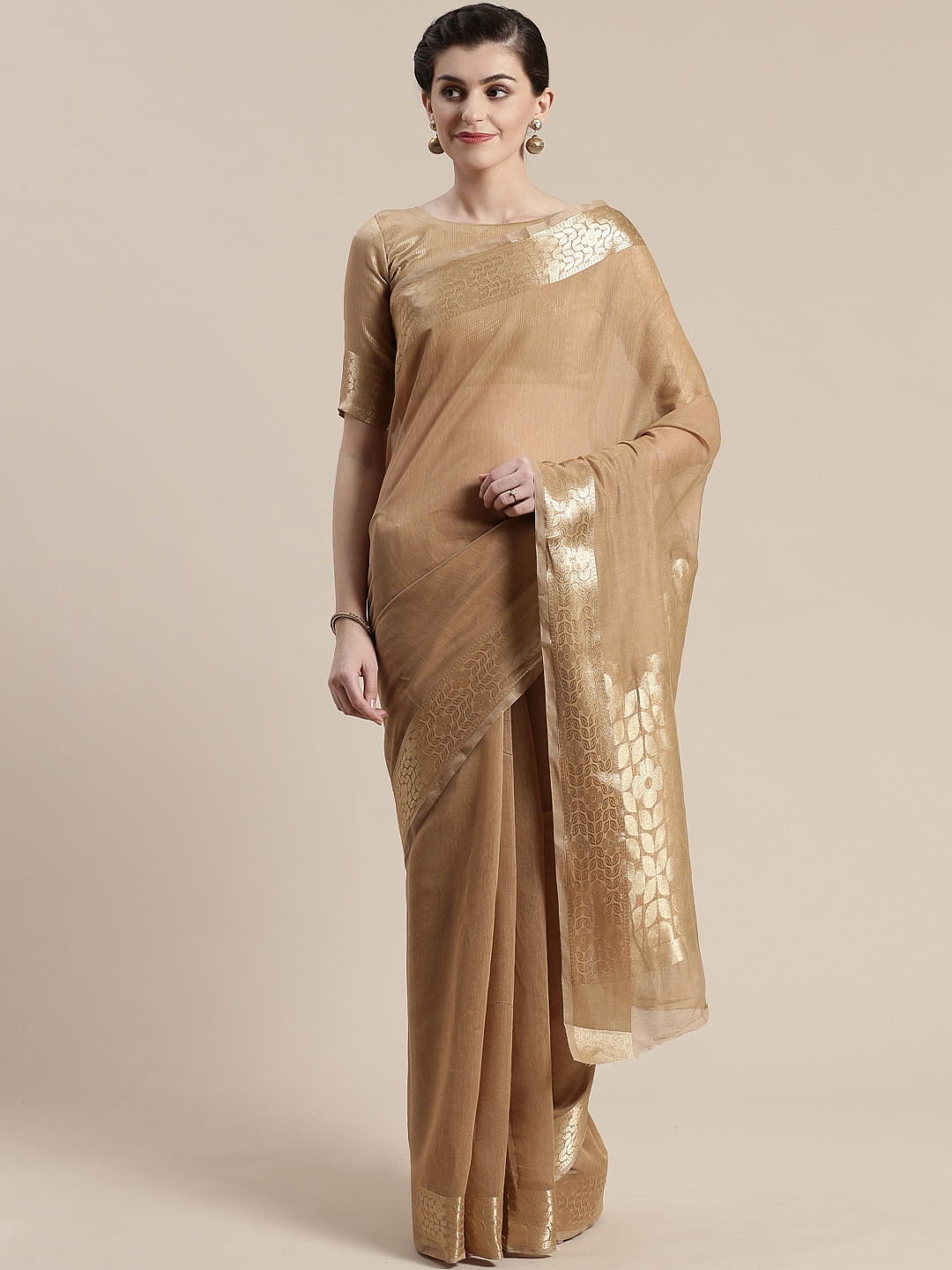 Sidnaz 3 Linen Blend Festive Wear Floral Saree