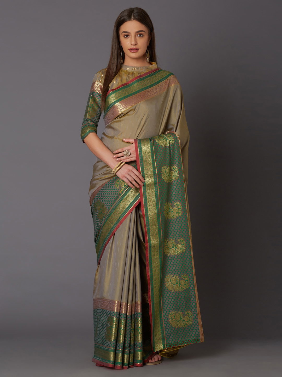 Raahi Festive Wear Silk Blend Geometric Saree