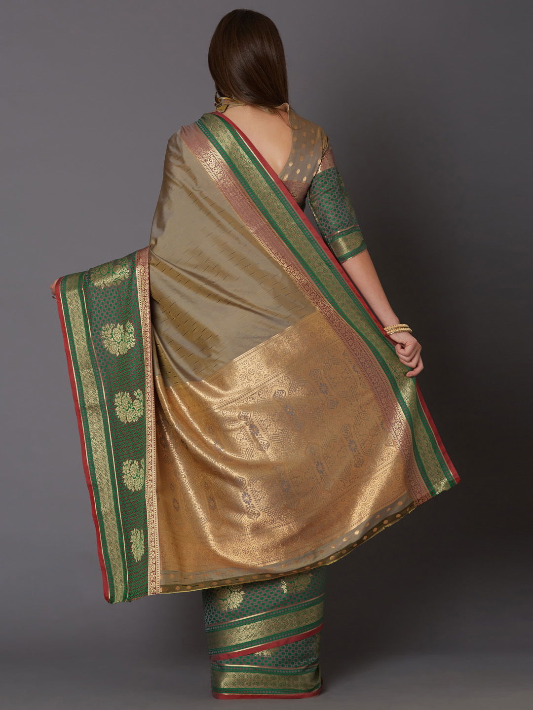 Raahi Festive Wear Silk Blend Geometric Saree