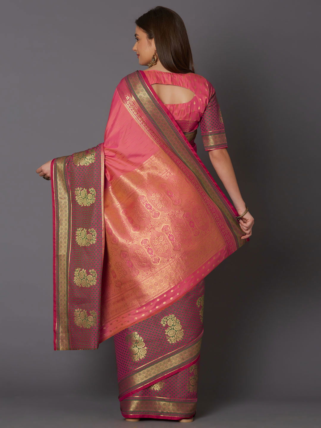 Raahi Festive Wear Silk Blend Geometric Saree