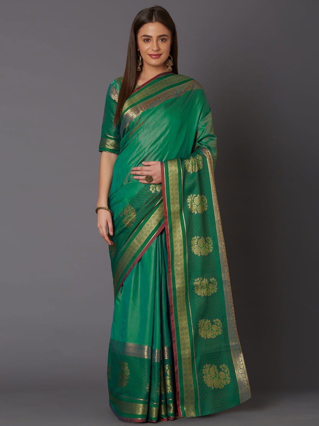Raahi Festive Wear Silk Blend Geometric Saree