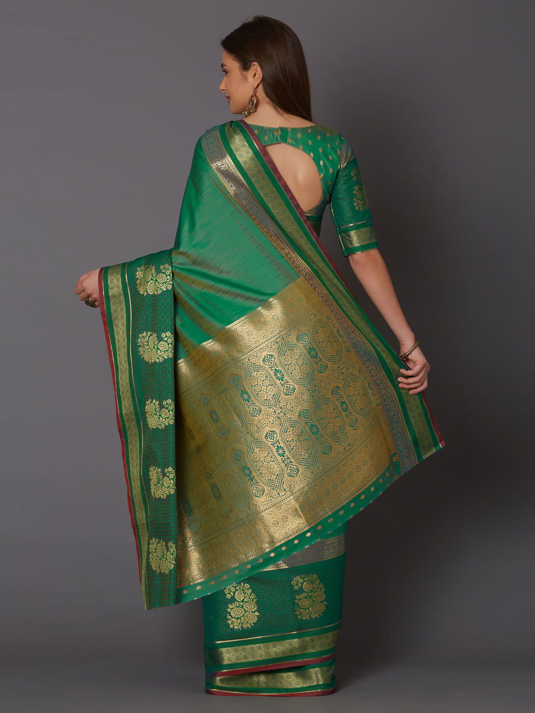 Raahi Festive Wear Silk Blend Geometric Saree