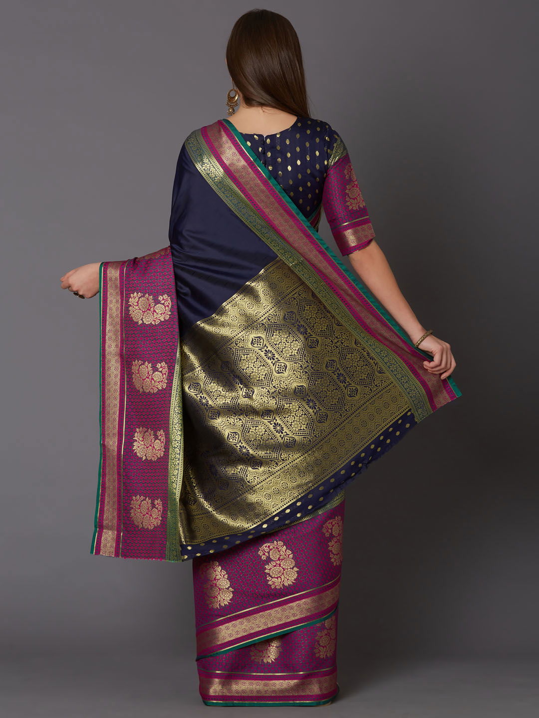 Raahi Festive Wear Silk Blend Geometric Saree