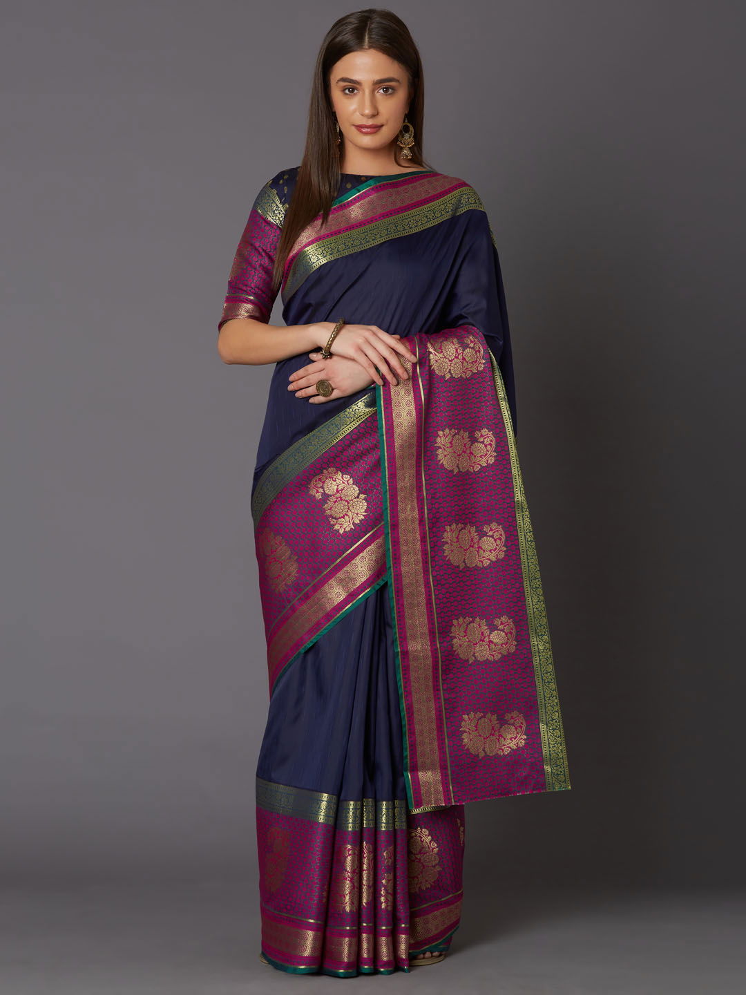 Raahi Festive Wear Silk Blend Geometric Saree