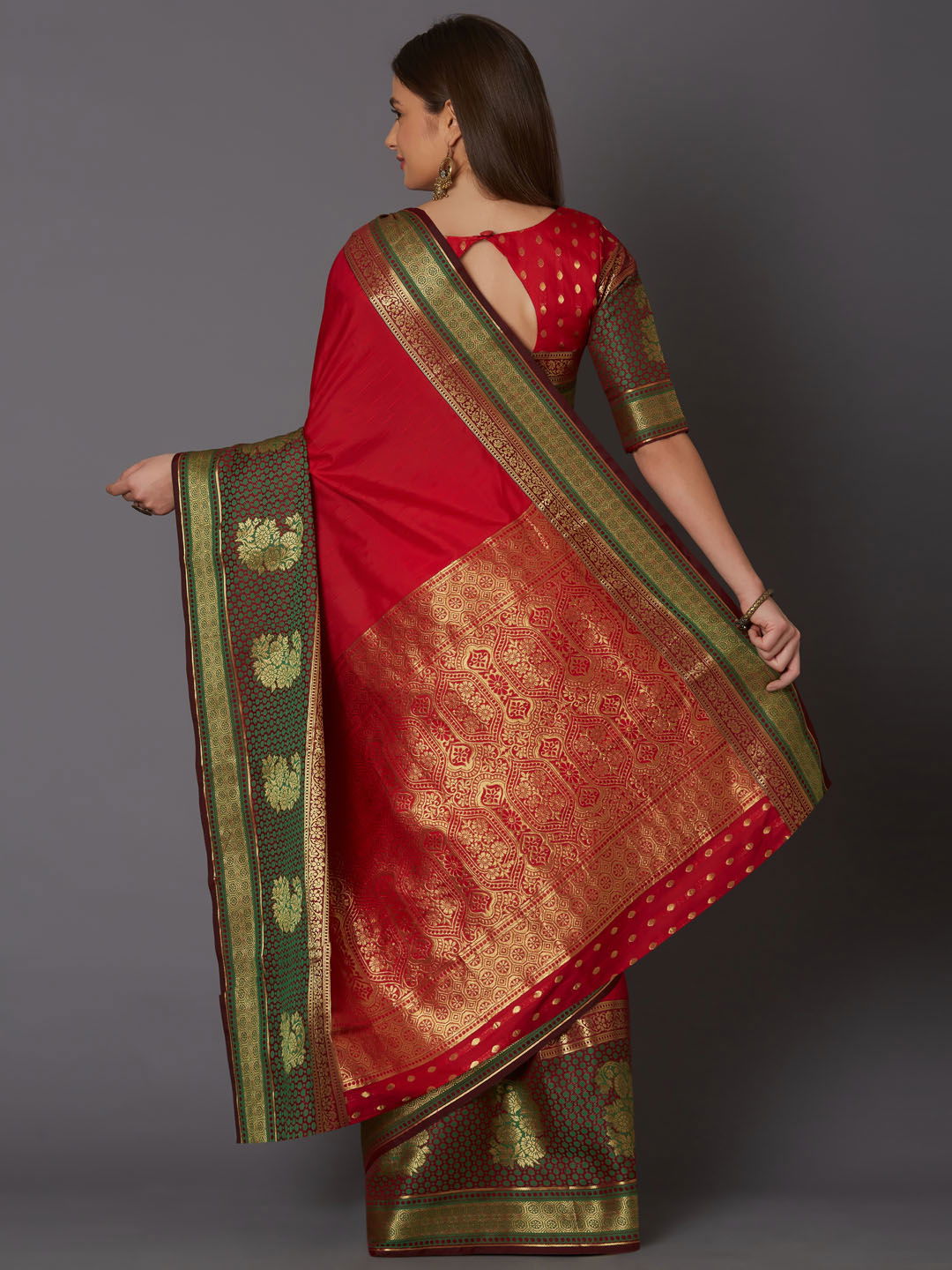 Raahi Festive Wear Silk Blend Geometric Saree