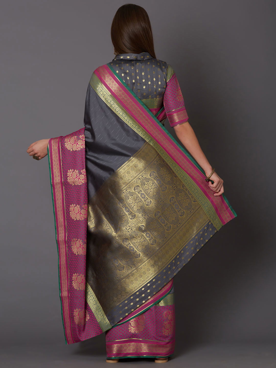 Raahi Festive Wear Silk Blend Geometric Saree