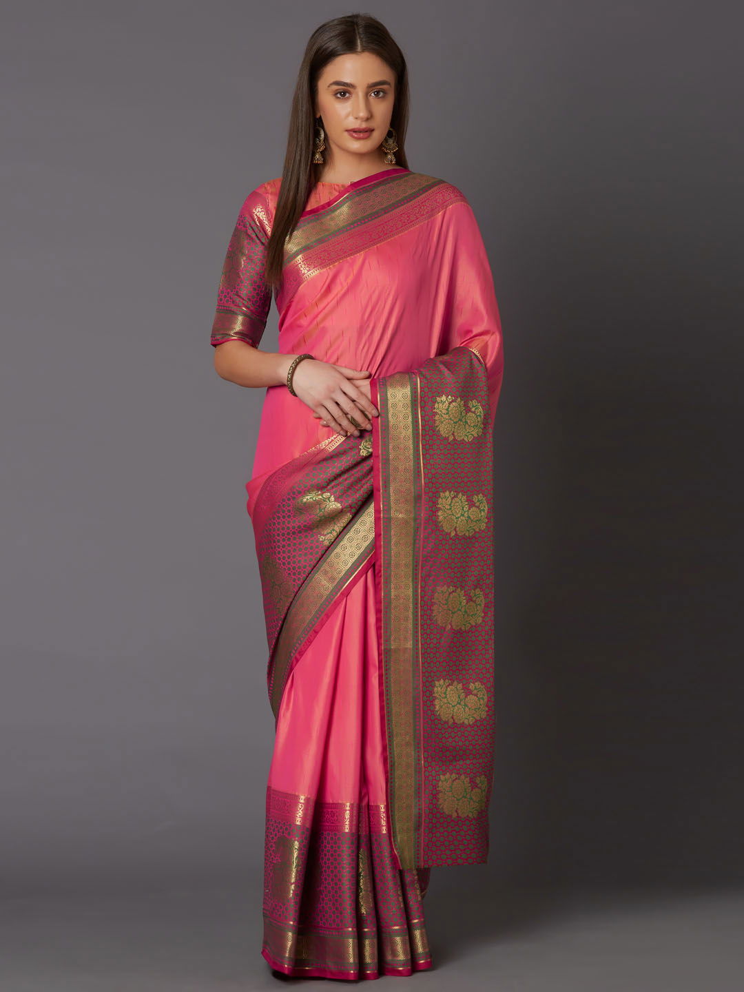 Raahi Festive Wear Silk Blend Geometric Saree
