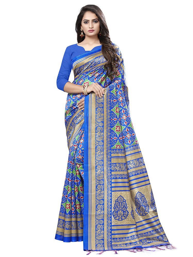 Apha 202 Ethnic Wear Lichi Silk Printed Saree