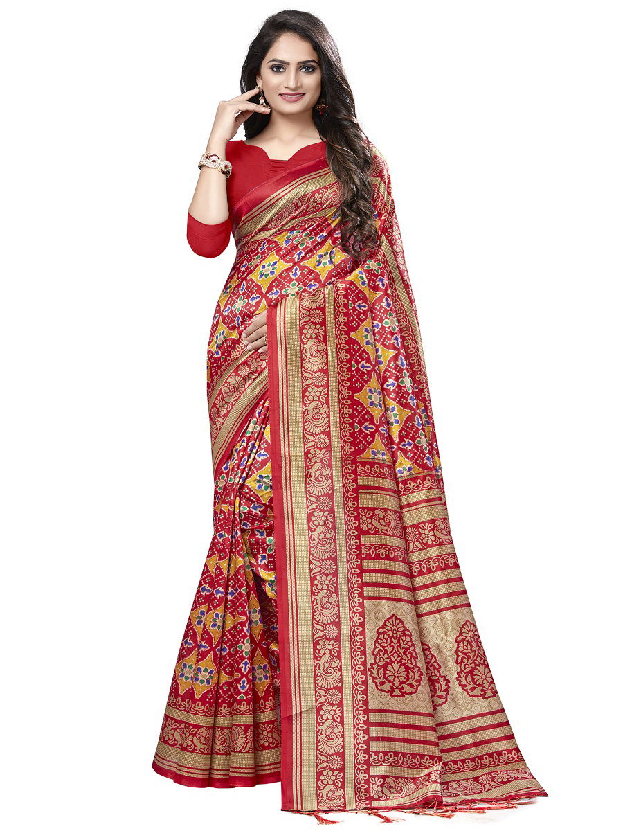 Apha 202 Ethnic Wear Lichi Silk Printed Saree