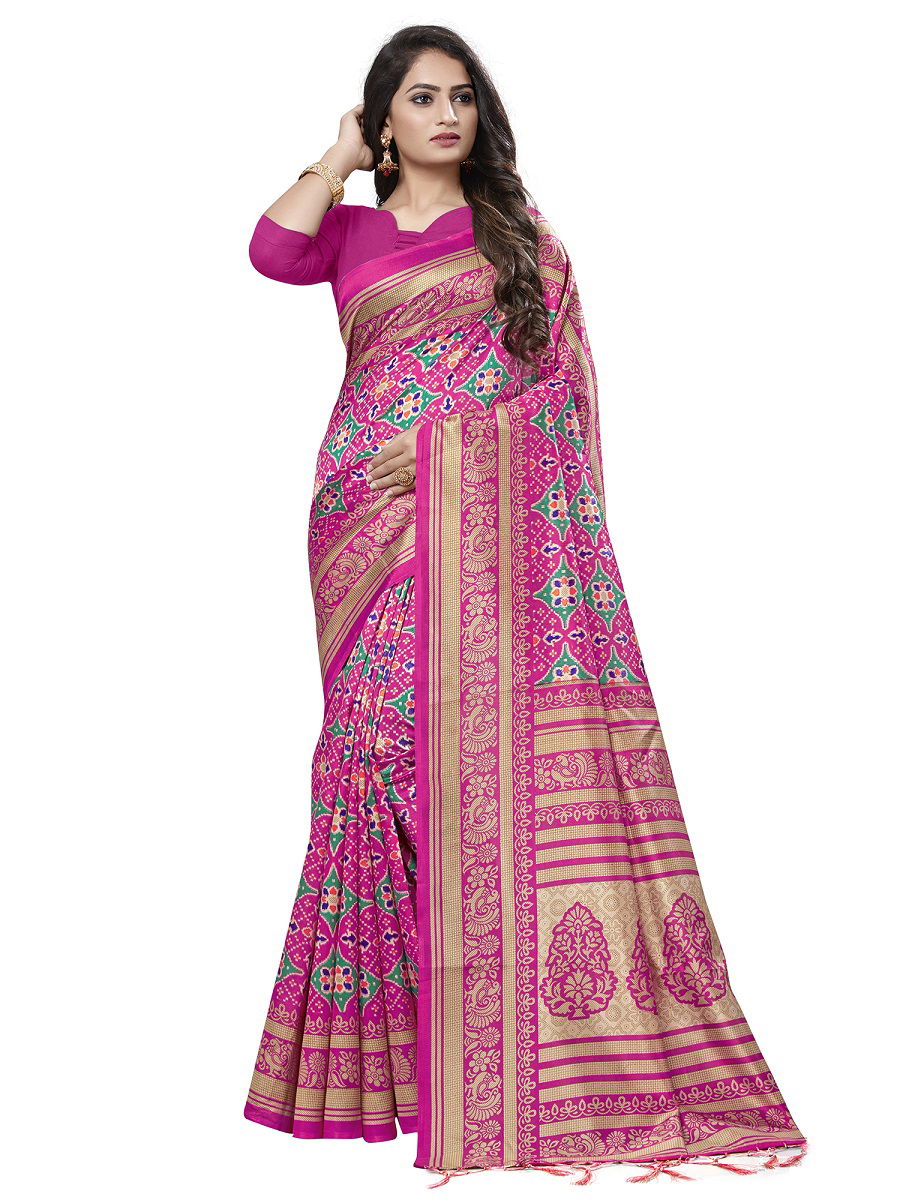 Apha 202 Ethnic Wear Lichi Silk Printed Saree