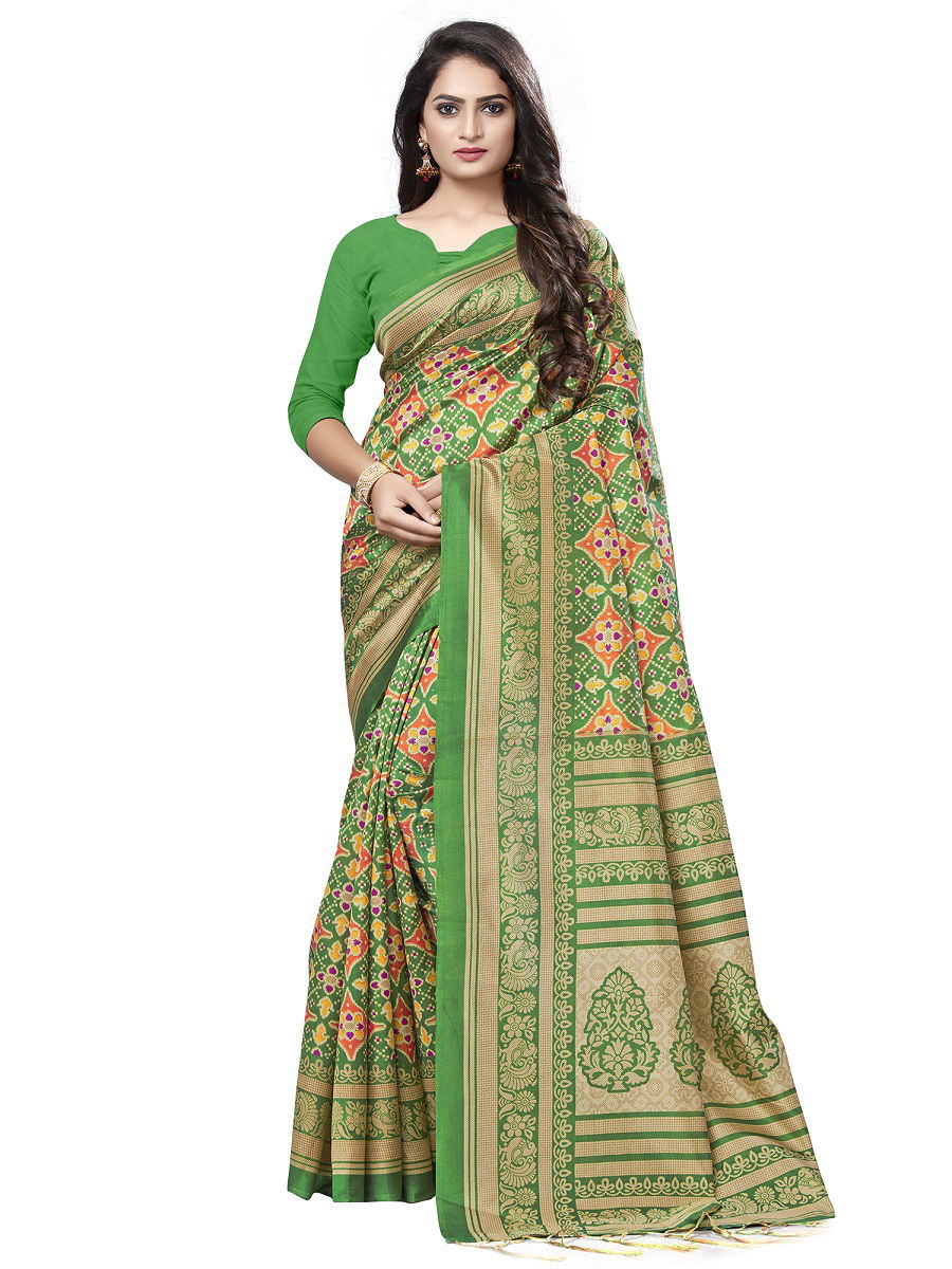 Apha 202 Ethnic Wear Lichi Silk Printed Saree