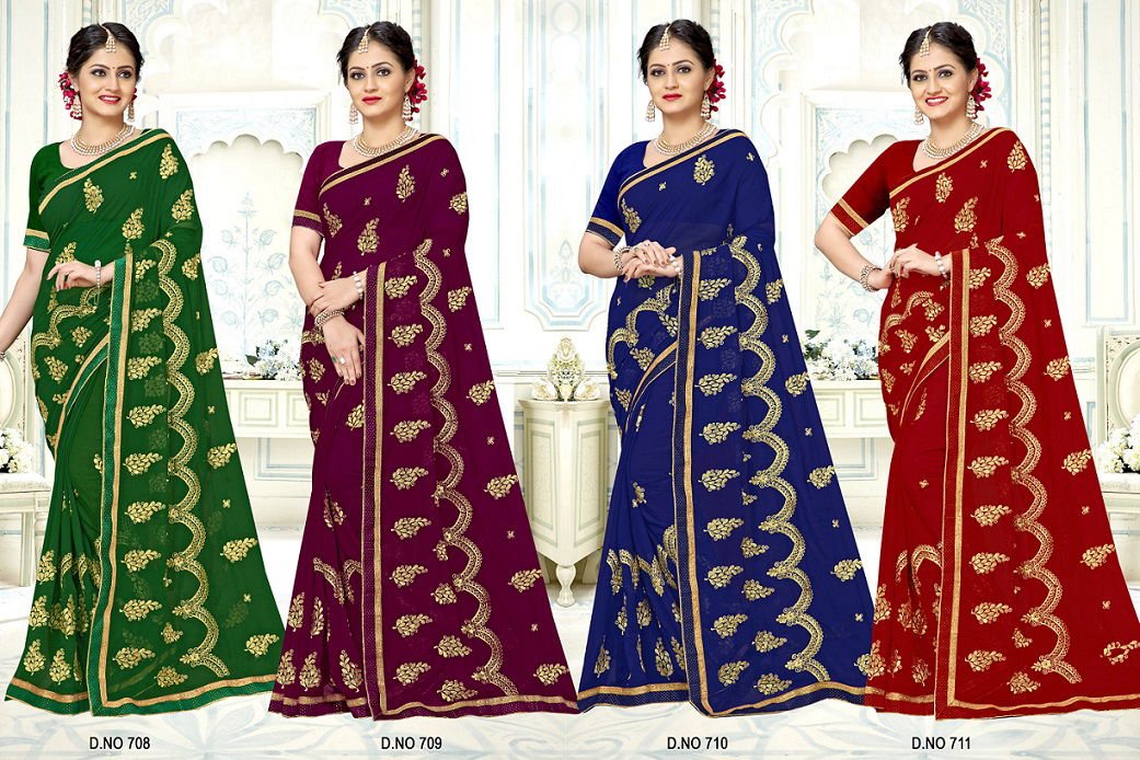 Kalista Damini Festive Wear Georgette Saree Collection