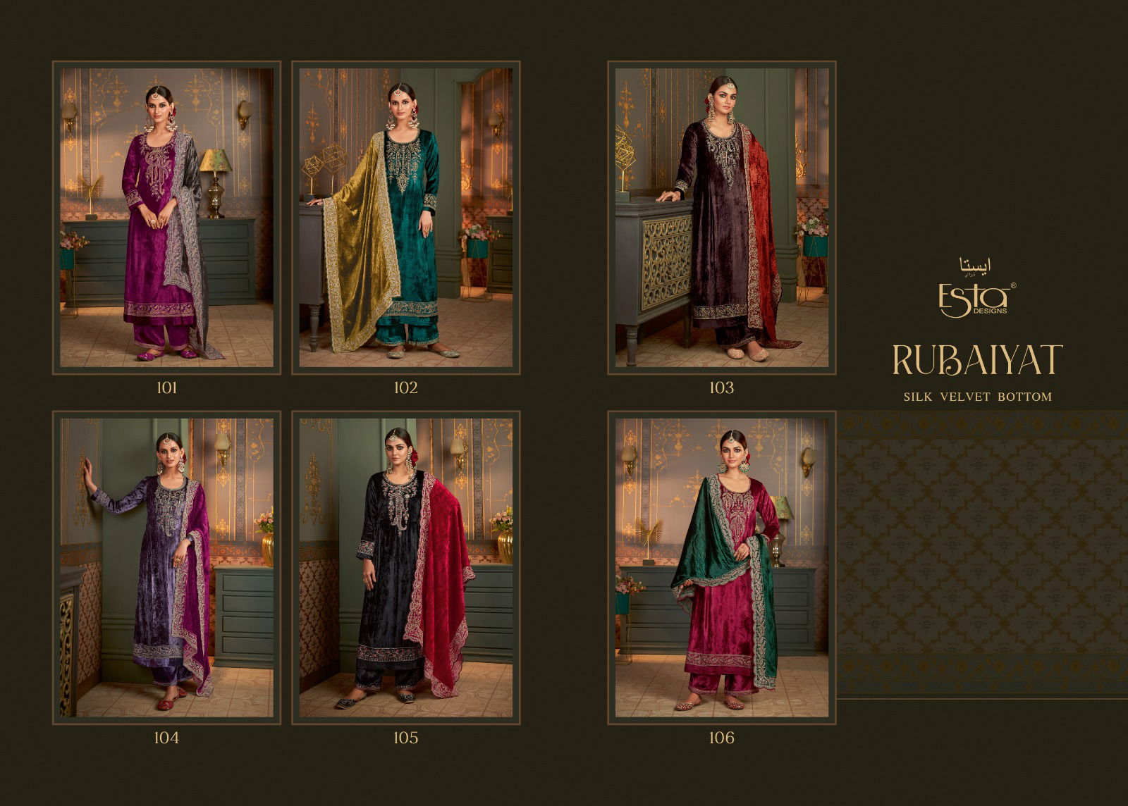Rubaiyat By Esta Silk Velvet Dress Material Catalog